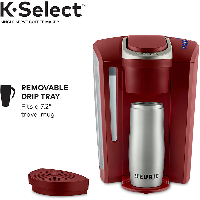 Keurig K-Select Coffee Maker, Single Serve K-Cup Pod Coffee Brewer, With Strength Control and Hot Water On Demand - Vintage Red