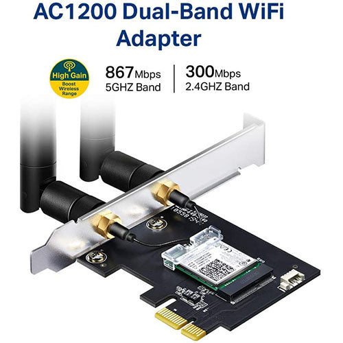 TP-Link AC1200 PCIe WiFi Card for PC (Archer T5E) Bluetooth 4.2