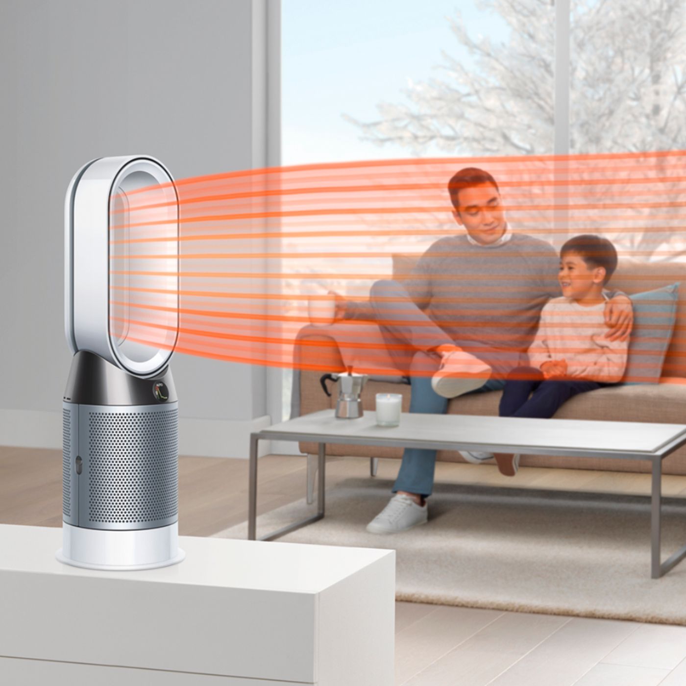 Dyson Pure Hot + Cool HP04 Purifying Heater + Fan, White/Silver