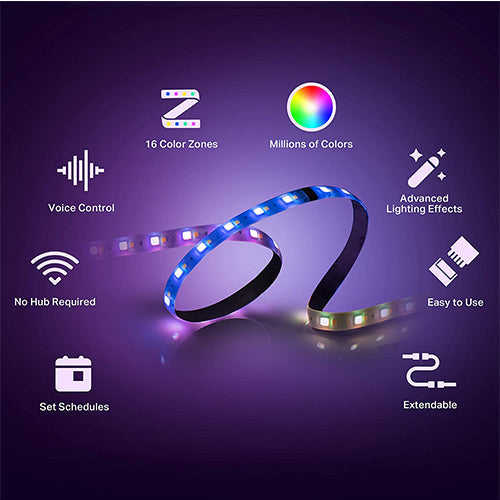 Kasa Smart LED Light Strip KL430, 16 Color Zones RGBIC, 6.6ft Wi-Fi LED Lights