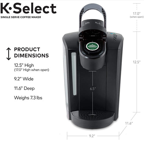 Keurig K-Select Coffee Maker, Single Serve K-Cup Pod Coffee Brewe , Matte Black