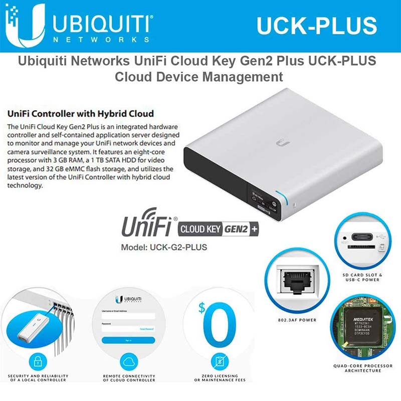 Ubiquiti UniFi Cloud Key Gen2 Plus (UCK-G2-PLUS), Single