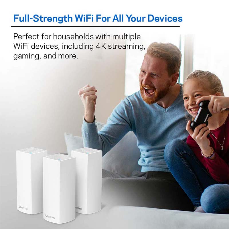 Linksys Velop Intelligent Mesh WiFi System, Tri-Band, 1-Pack White (AC2200)