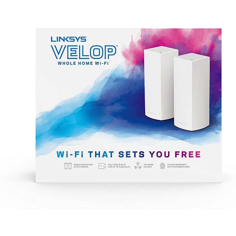 Linksys Velop Tri-Band AC4400 Whole Home WiFi Mesh System- 2-Pack