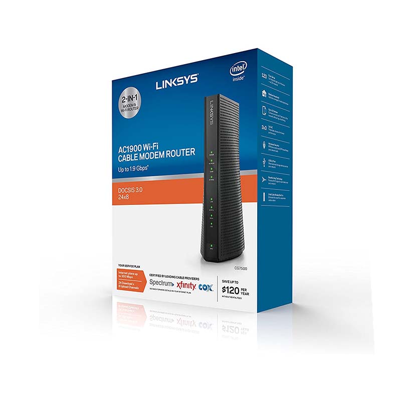 Linksys CG7500 AC1900 Dual-Band Modem WiFi Router