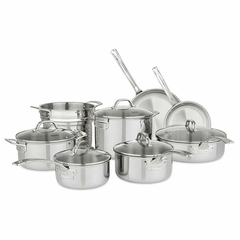 Viking Culinary 3-Ply 13-Piece Cookware Set,Stainless